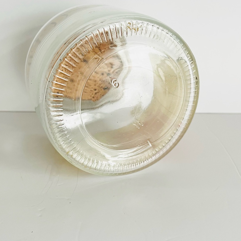 Vintage French Glass Kitchen Canisters w/ Cork Lids Retro Pantry Jars Set of 2 - Picture 4 of 10